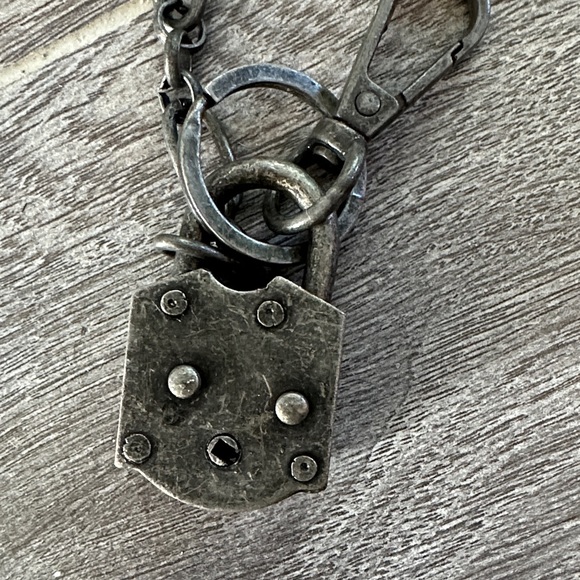 We the free silver Lock and Key Chain - Picture 6 of 10